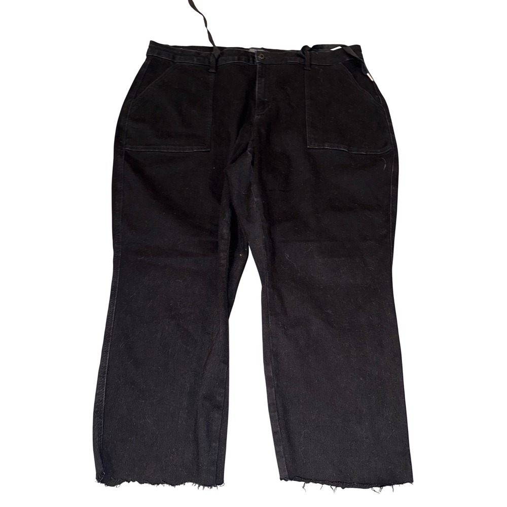 Judy Blue Black Denim Jogger Pants Raw Hem‎ Size 22W
